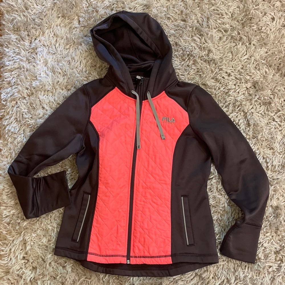 Fila Sport Neon Pink and Gray Track Jacket